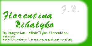 florentina mihalyko business card